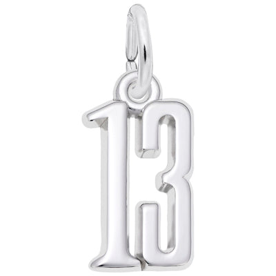 #13 Charm in Sterling Silver