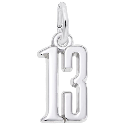 #13 Charm in Sterling Silver