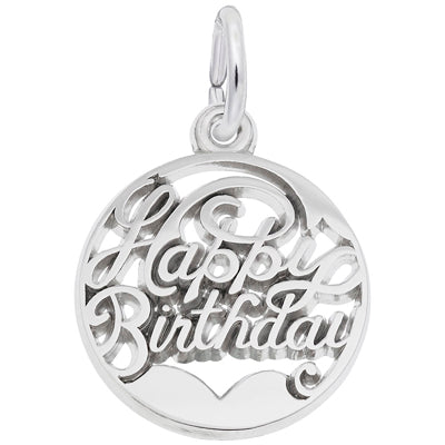 Rembrandt Happy Birthday Charm in Sterling Silver