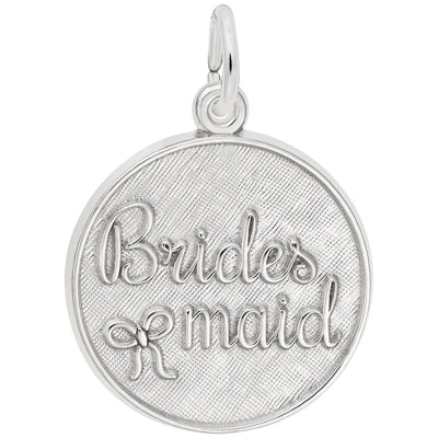 Bridesmaid Disc Charm in Sterling Silver