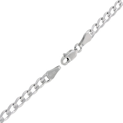Curb Chain in Sterling Silver (22 inches and 4.4mm)