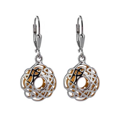 Keith Jack Window to the Soul Scalloped Dangle Earrings in Sterling Silver and 22kt Gold Plate