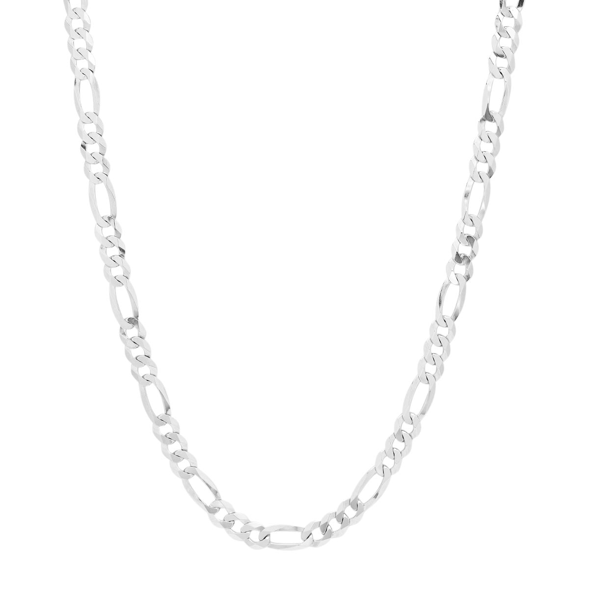 Figaro Chain in Sterling Silver (24 inches and 7mm)