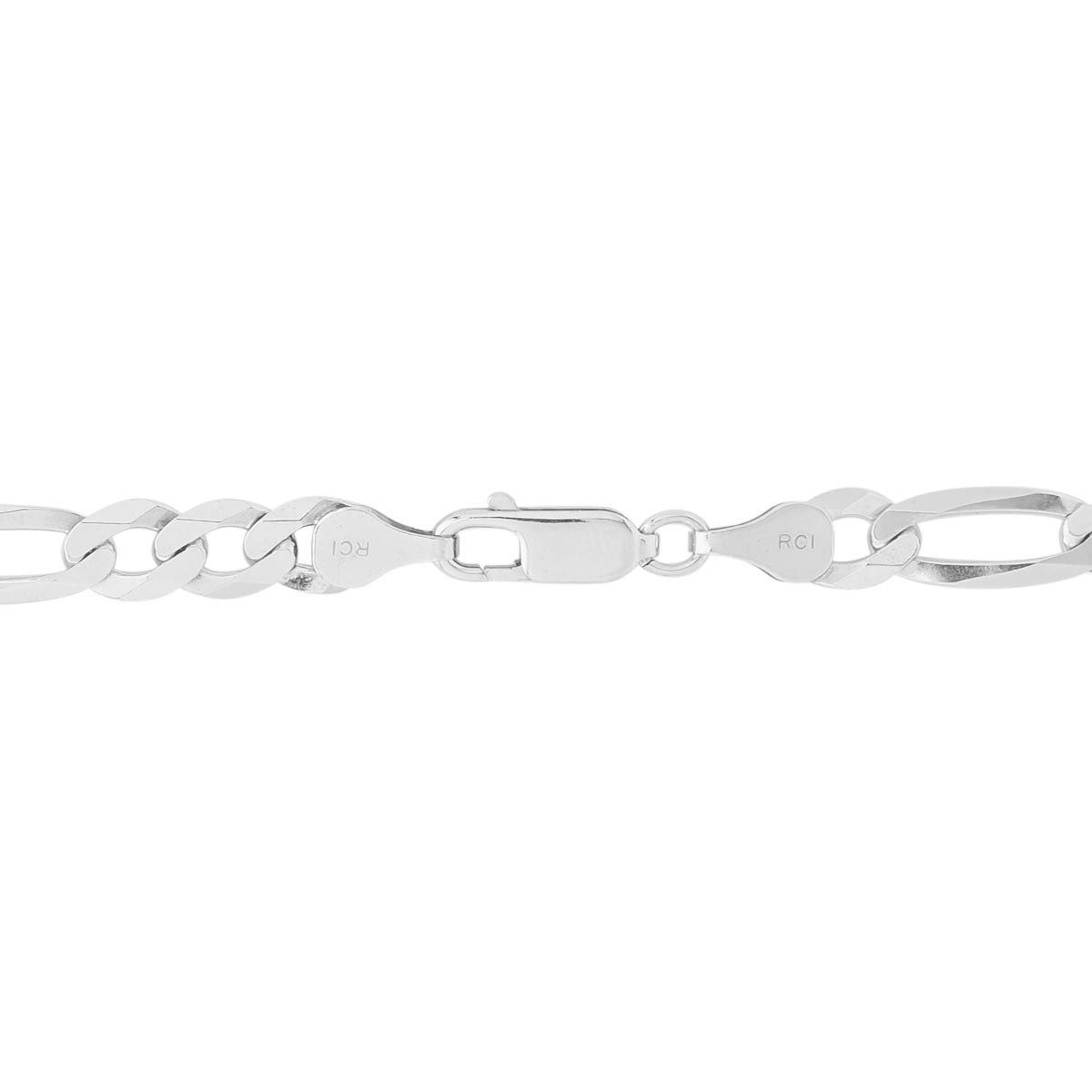 Figaro Chain in Sterling Silver (24 inches and 7mm)