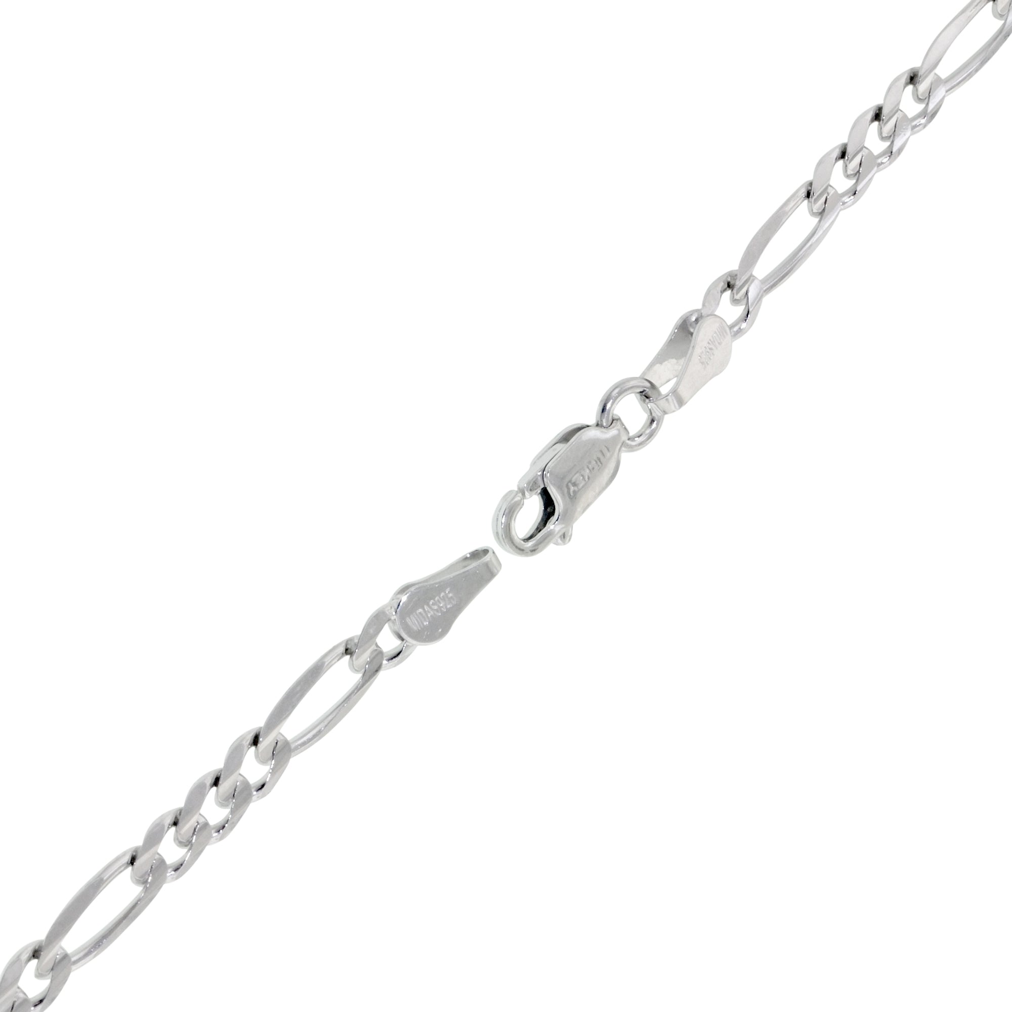 Figaro Chain in Sterling Silver (22 inches and 3.9mm)