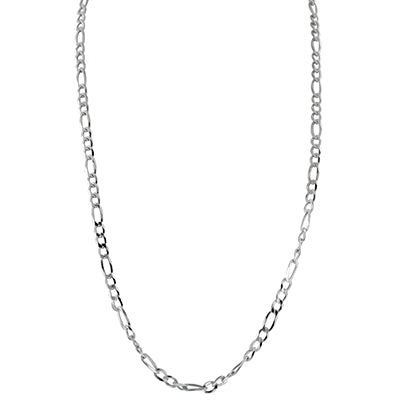 Figaro Chain in Sterling Silver (24 inches and 5mm)