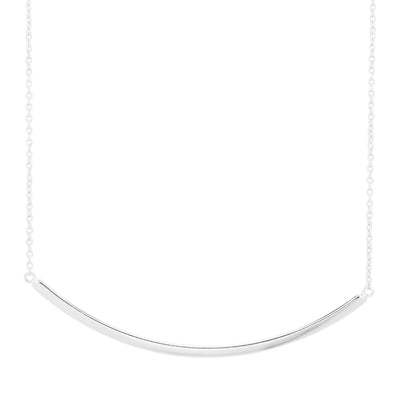 Curved Bar Necklace in Sterling Silver