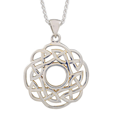 Keith Jack Window to the Soul Celtic Necklace in Sterling Silver and 22kt Yellow Gold Plating