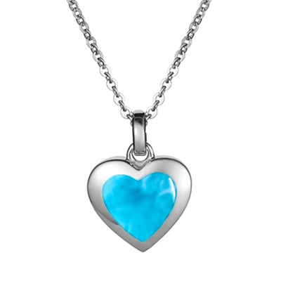 Alamea Larimar Heart Necklace in Sterling Silver