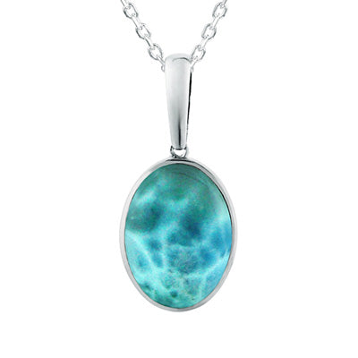 Alamea Larimar Oval Necklace in Sterling Silver