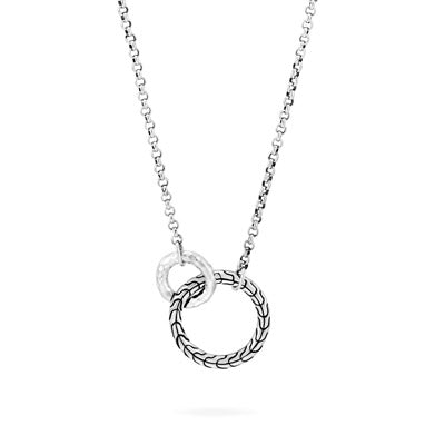 John Hardy Chain Collection Classic Hammered Interlocking Necklace in Sterling Silver