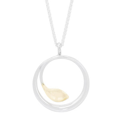 E.L. Designs Be-Leaf Necklace in Sterling Silver and 14kt Yellow Gold