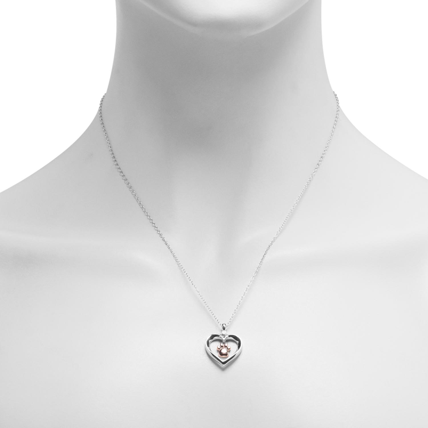 Puppy Love Necklace in Sterling Silver and Rose Gold Plate