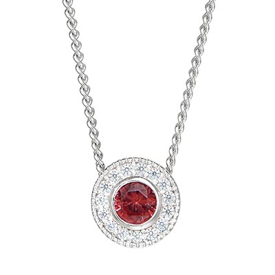Cubic Zirconia January Necklace in Sterling Silver