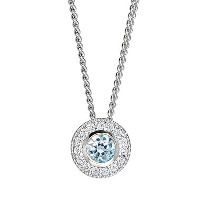 Cubic Zirconia March Necklace in Sterling Silver