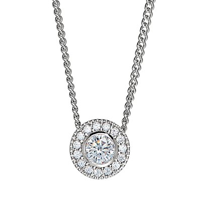 Cubic Zirconia April Necklace in Sterling Silver