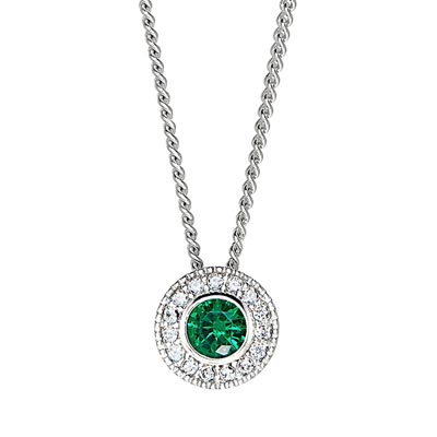 Cubic Zirconia May Necklace in Sterling Silver