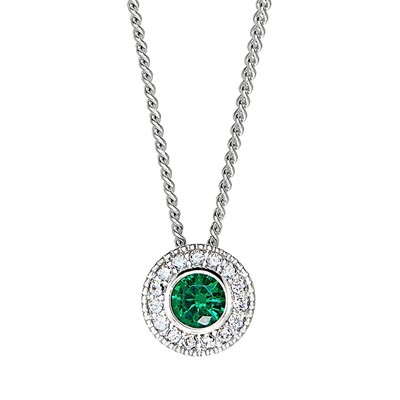 Cubic Zirconia May Necklace in Sterling Silver