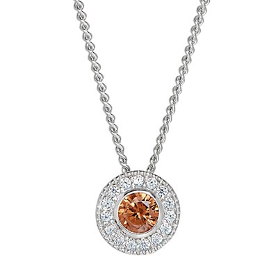 Cubic Zirconia November Necklace in Sterling Silver