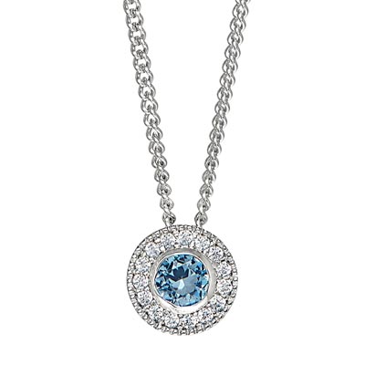 Cubic Zirconia December Necklace in Sterling Silver