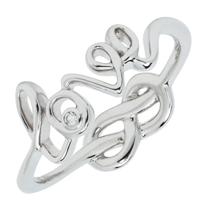 Love and Infinity Ring in Sterling Silver with Diamond (.01ct tw)
