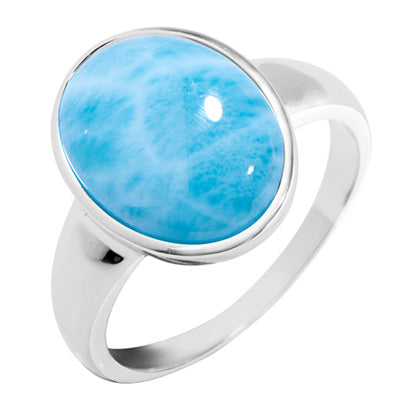 Alamea Larimar Oval Ring in Sterling Silver (size 7)