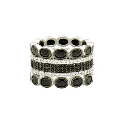 Freida Rothman Cubic Zirconia Five Stack Ring in Sterling Silver (size 6)