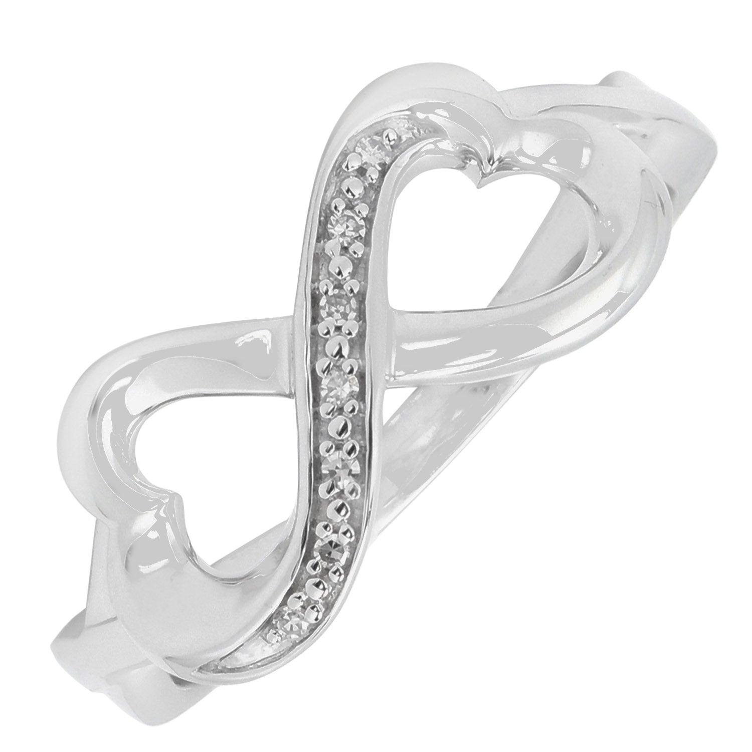 Infinity Heart Ring in Sterling Silver with Diamonds (.03ct tw)