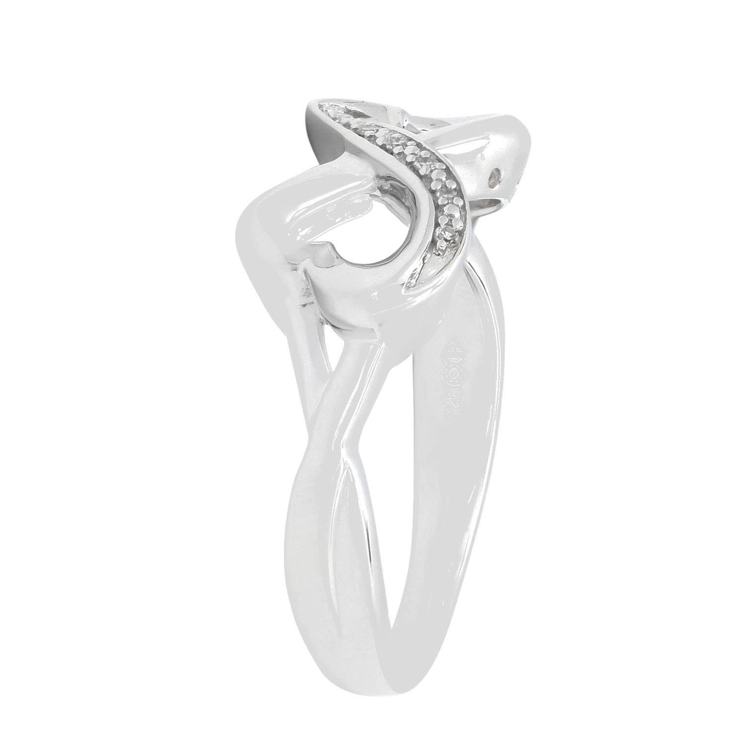 Infinity Heart Ring in Sterling Silver with Diamonds (.03ct tw)