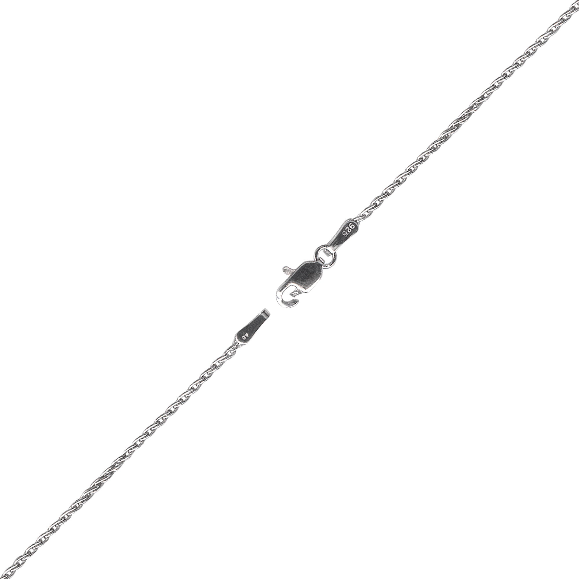 Parisian Wheat Chain in Sterling Silver (16 inches and 1.2mm wide)