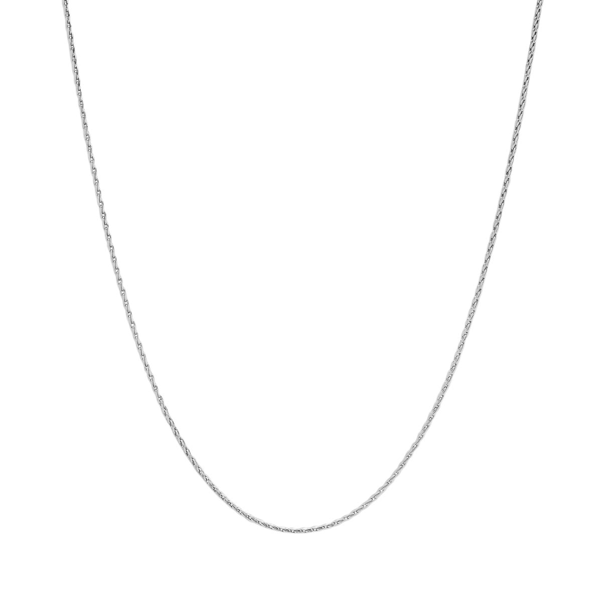 Rhodium Parisian Wheat Chain in Sterling Silver (18 inches and 1.2mm wide)