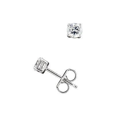 Crislu Cubic Zirconia Stud Earrings in Sterling Silver and Platinum Finish