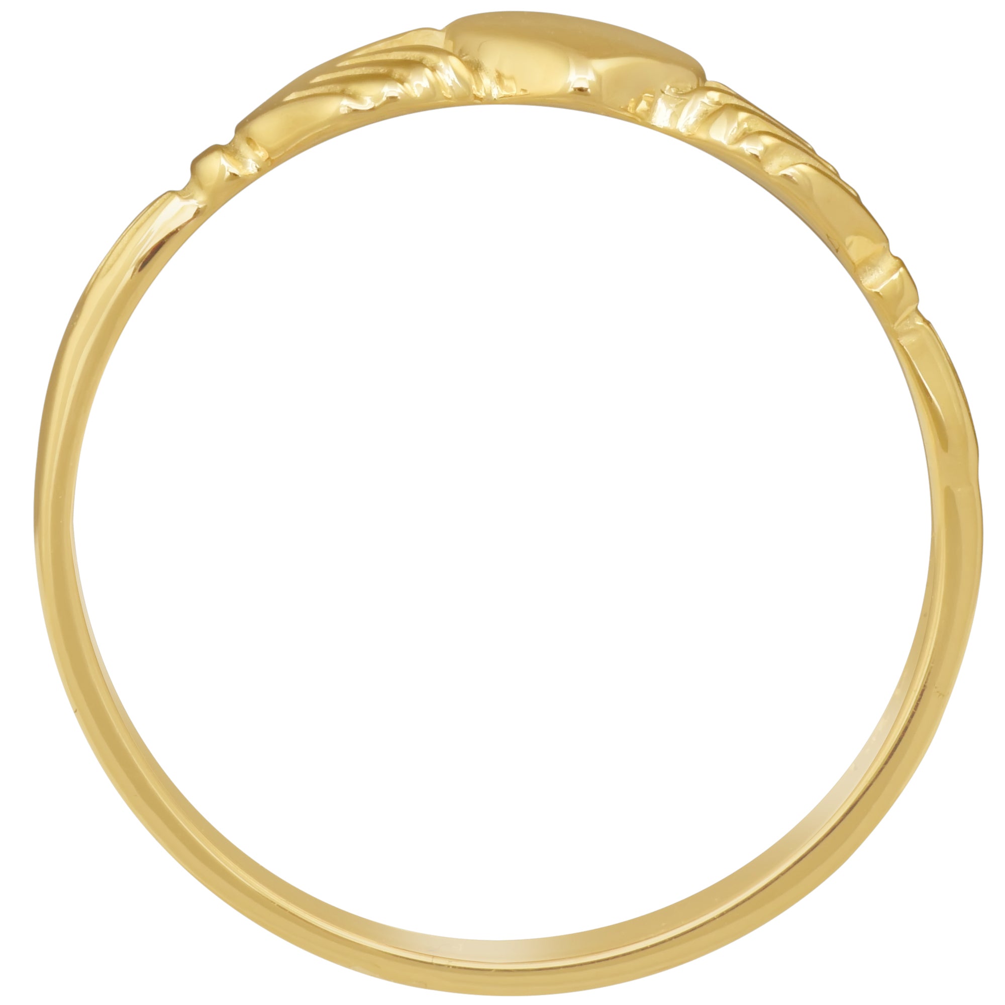 Polished Claddagh Ring in 14kt Yellow Gold