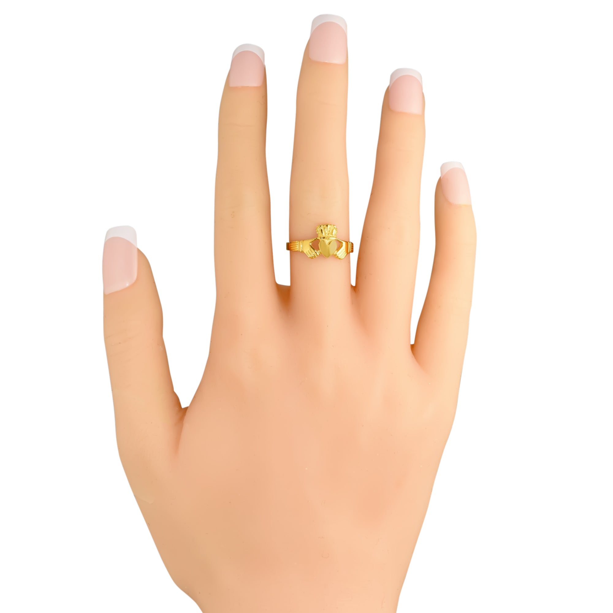 Polished Claddagh Ring in 14kt Yellow Gold