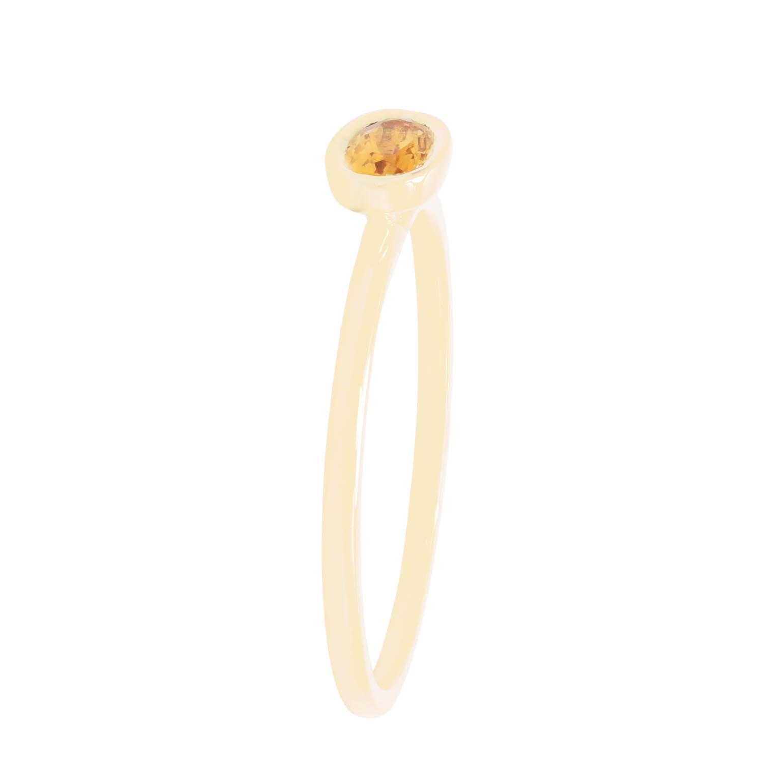 Madison L Oval Citrine Bezel Ring in 14kt Yellow Gold
