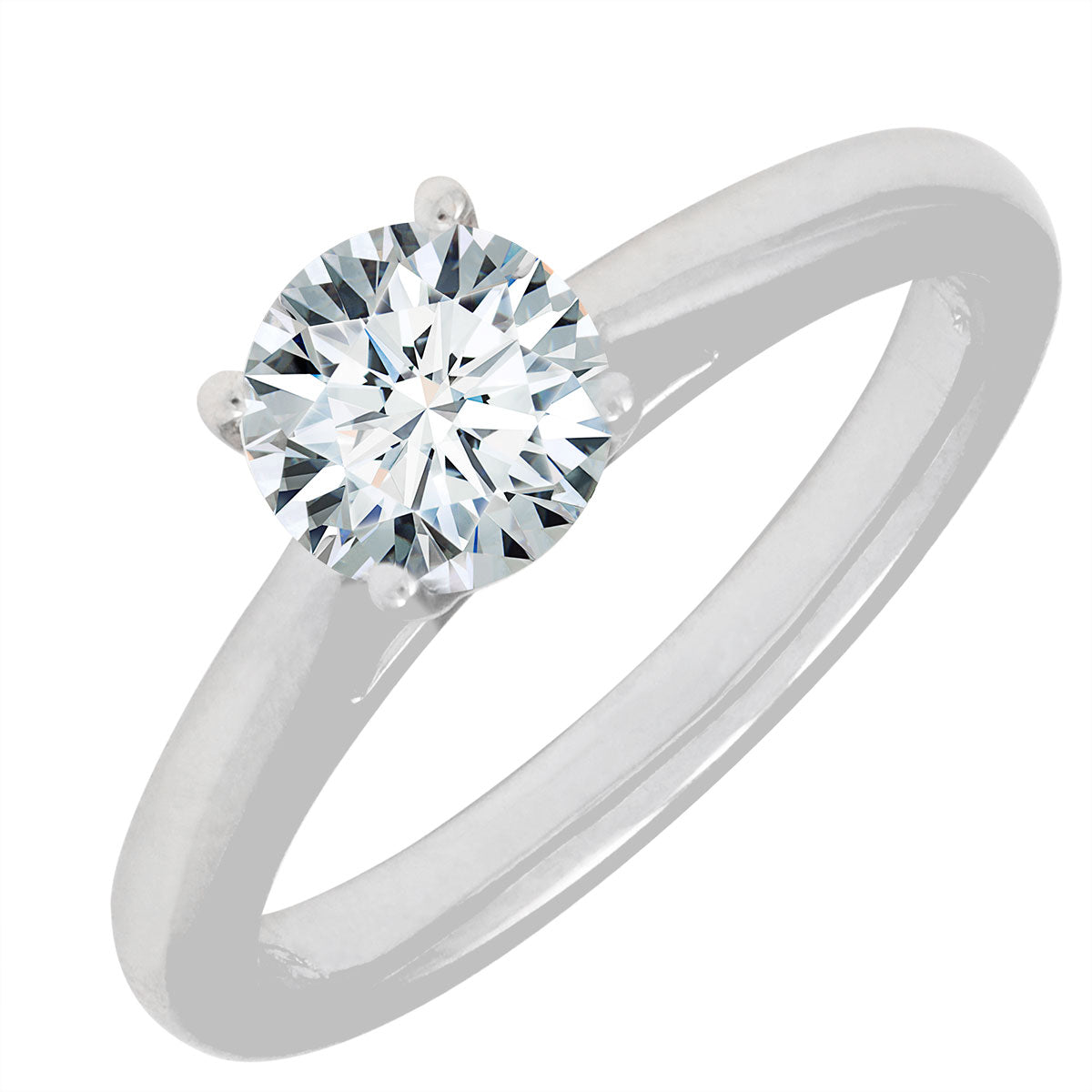 Martin Flyer Solitaire Four Prong Ring Setting in Platinum