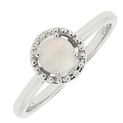 Opal Ring in 10kt White Gold