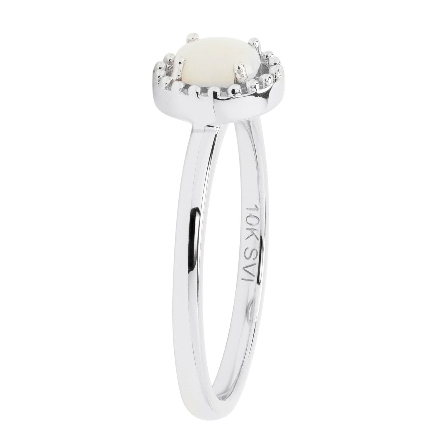 Opal Ring in 10kt White Gold