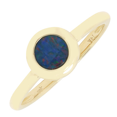 Parlé Australian Opal Doublet Ring in 14kt Yellow Gold