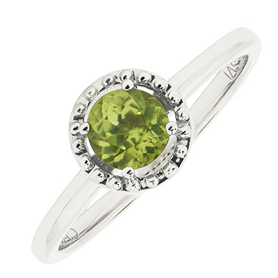 Peridot Ring in 10kt White Gold