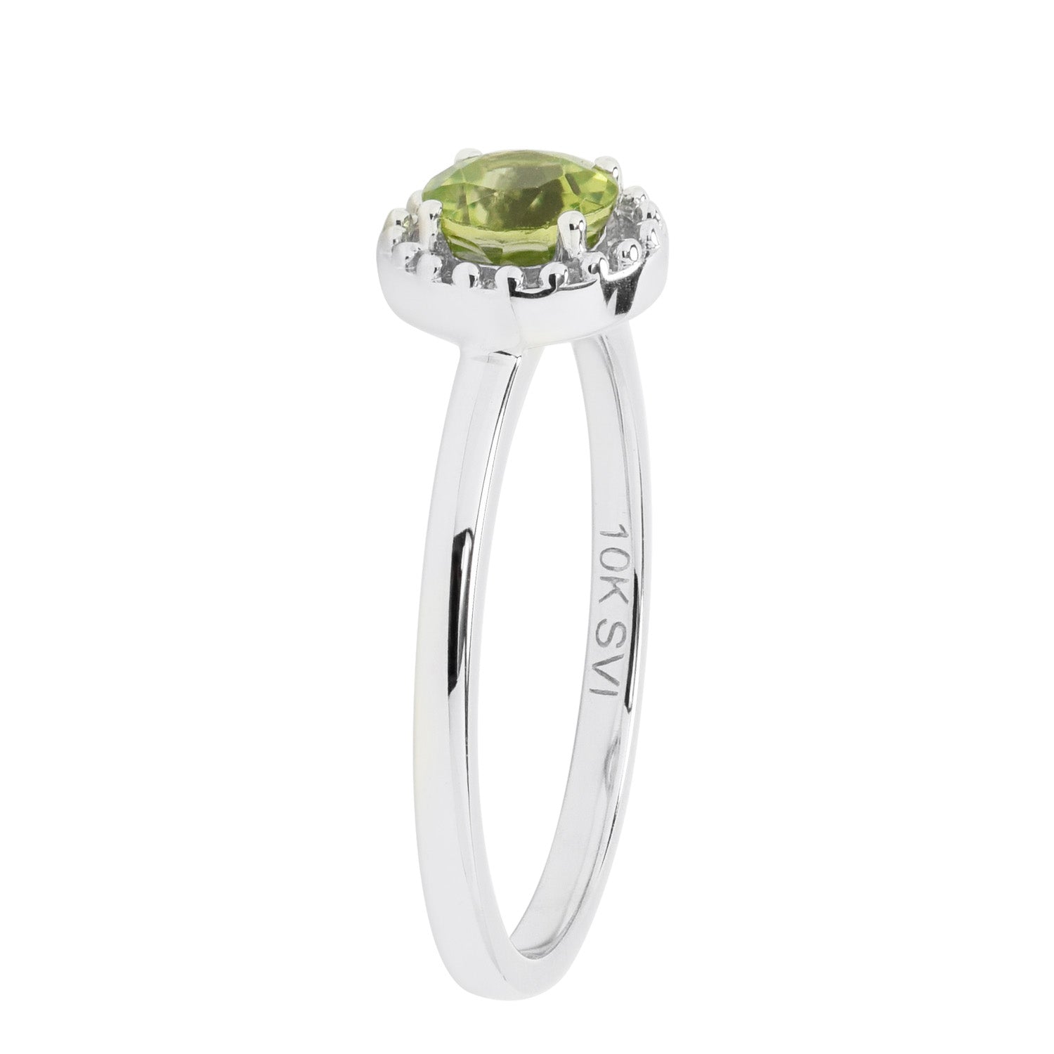 Peridot Ring in 10kt White Gold