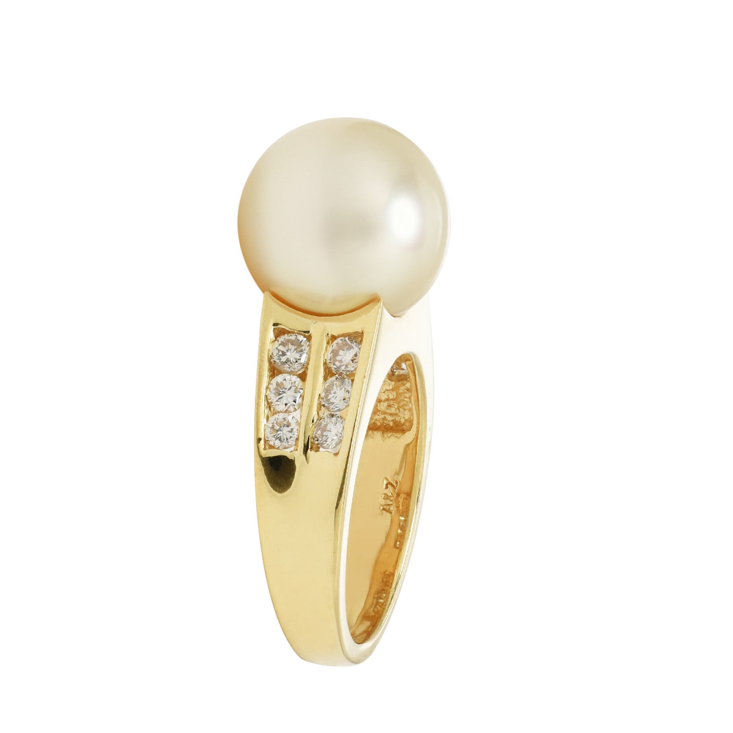 South Sea Pearl Ring in 18kt Yellow Gold with Diamonds (.56ct tw and 12mm pearl)
