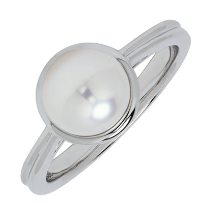 Cultured Freshwater Pearl Ring in 14kt White Gold (8mm pearl)