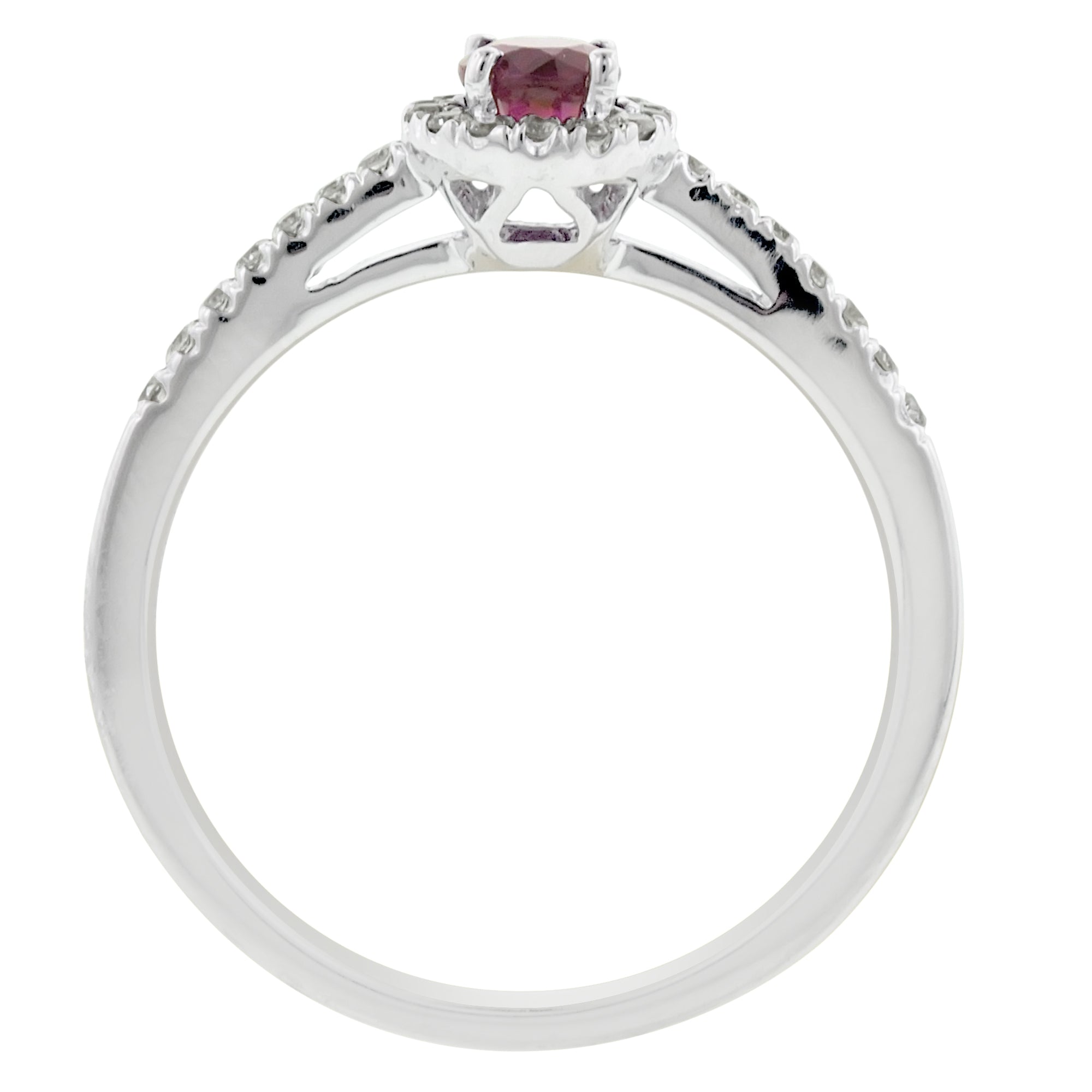 Ruby Halo Ring in 14kt White Gold with Diamonds (1/7ct tw)