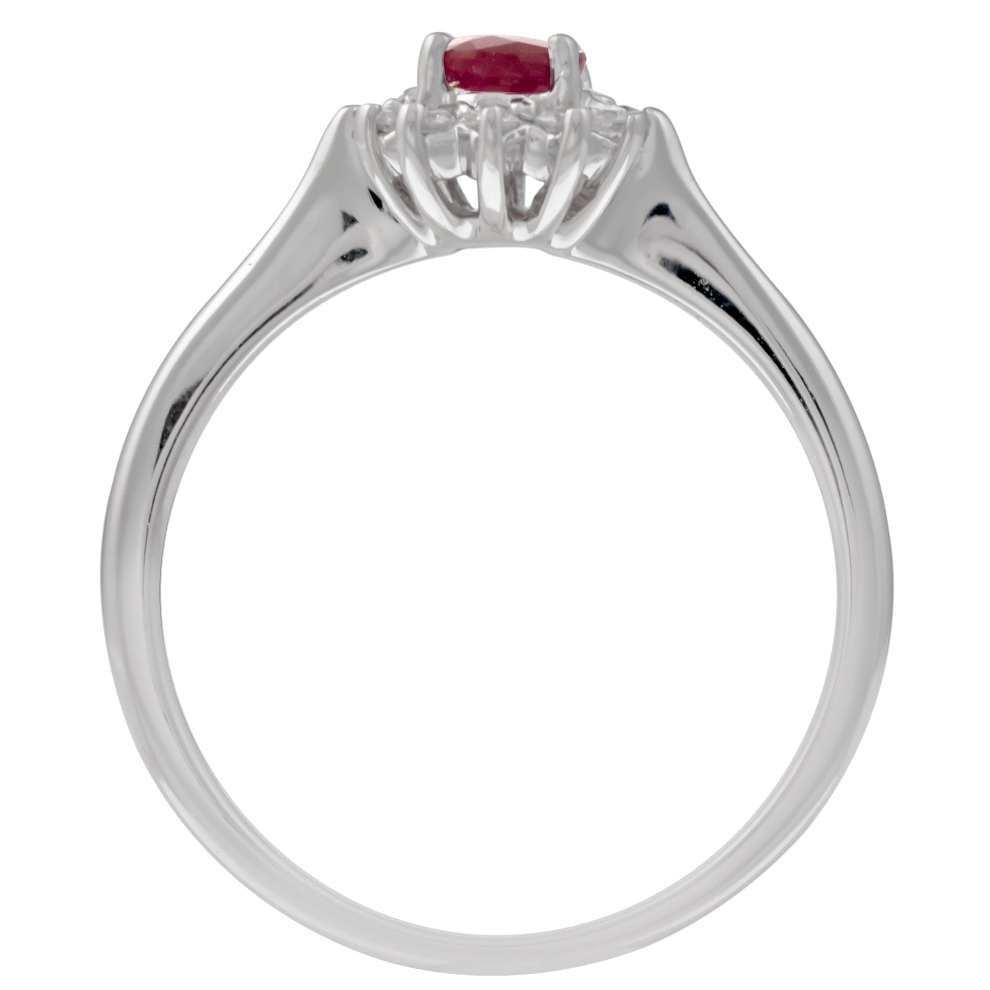 Ruby Ring in 14kt White Gold with Diamonds (1/7ct tw)