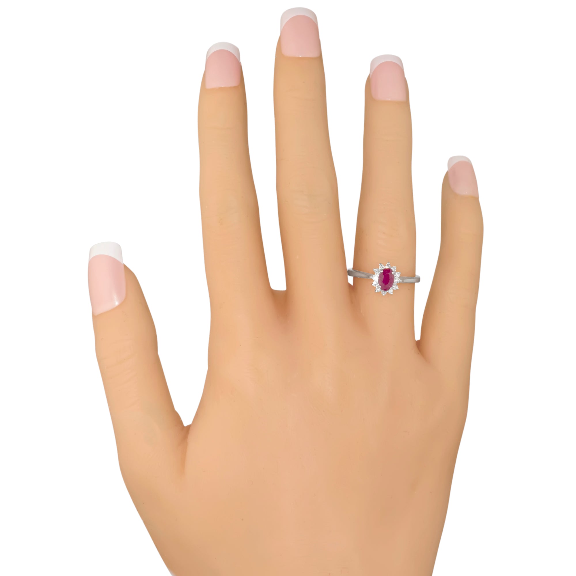 Ruby Ring in 14kt White Gold with Diamonds (1/7ct tw)