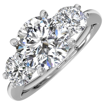 Ritani Diamond Three Stone Engagement Ring Setting in 14kt White Gold (1/2ct tw)