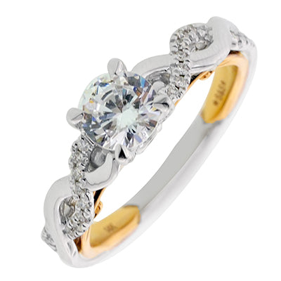 Daydream Diamond Setting in 14kt Yellow and White Gold (1/5ct tw)