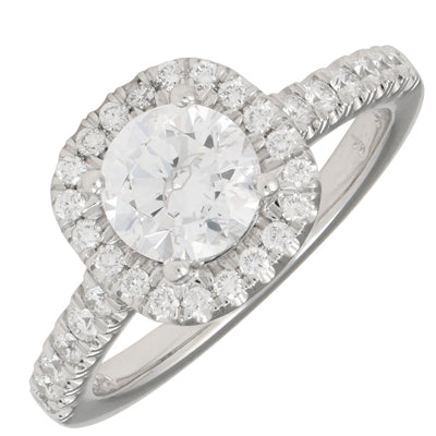 Martin Flyer Diamond Halo Engagement Setting in Platinum (1/3ct tw)