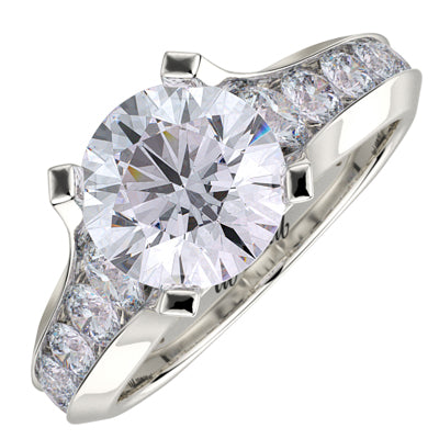 Michael M Diamond Engagement Ring Setting in 18kt White Gold (3/4ct tw)